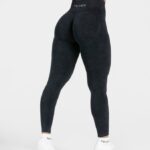 Clothing TEVEO Acid Covert Scrunch Leggings Black Women 2HL08D49