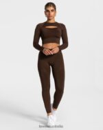 Clothing TEVEO Charming Scrunch Leggings Brown Women 2HL08D72 - Image 3