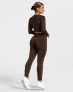 Clothing TEVEO Charming Scrunch Leggings Brown Women 2HL08D72 - Image 5