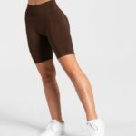 Clothing TEVEO Charming Scrunch Short Brown Women 2HL08D199