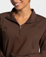 Clothing TEVEO Charming Zip Sweater Brown Women 2HL08D19 - Image 4