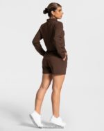Clothing TEVEO Charming Zip Sweater Brown Women 2HL08D19 - Image 5