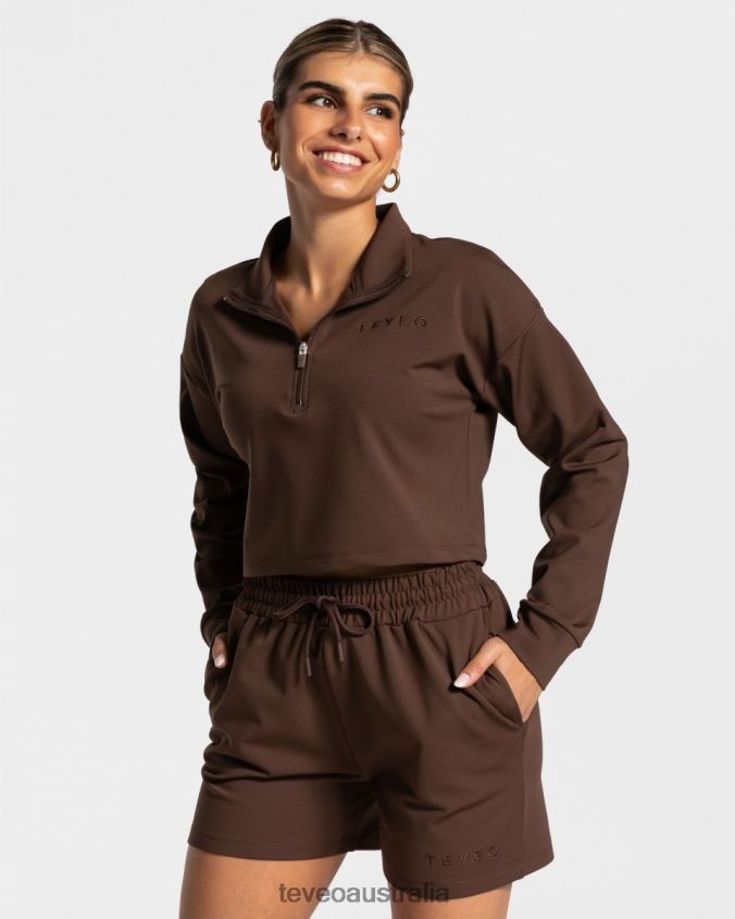 clothing_teveo_charming_zip_sweater_brown_women_2hl08d19.jpg Clothing TEVEO Charming Zip Sweater Brown Women 2HL08D19 - Image 1