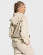 Clothing TEVEO College Oversized Hoodie Beige Women 2HL08D38 - Image 2