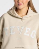 Clothing TEVEO College Oversized Hoodie Beige Women 2HL08D38 - Image 4