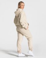 Clothing TEVEO College Oversized Hoodie Beige Women 2HL08D38 - Image 5