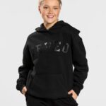 Clothing TEVEO College Oversized Hoodie Black Women 2HL08D40