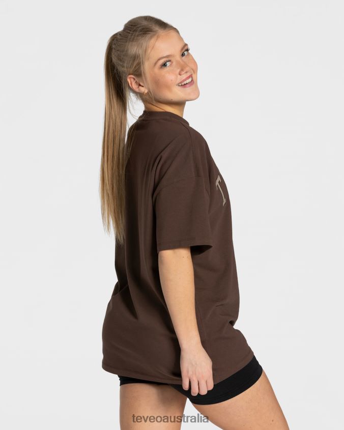 Clothing TEVEO College Oversized T-Shirt Dark Brown Women 2HL08D477 - Image 2