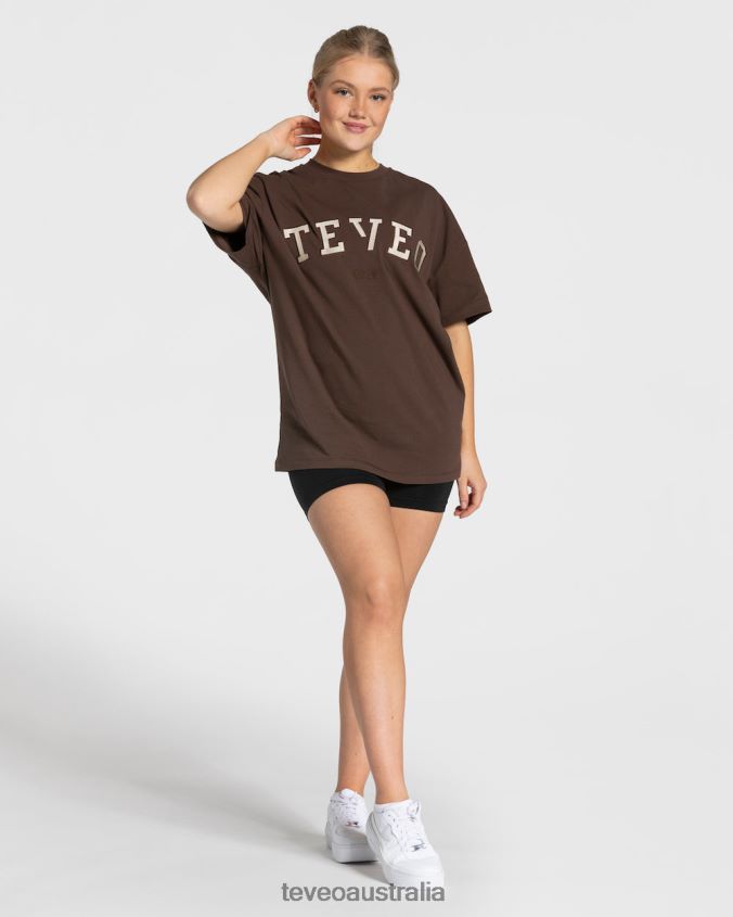 Clothing TEVEO College Oversized T-Shirt Dark Brown Women 2HL08D477 - Image 3