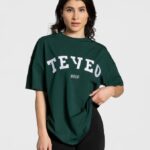 Clothing TEVEO College Oversized T-Shirt Dark green Women 2HL08D476