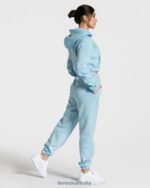 Clothing TEVEO College Zip Hoodie Baby Blue Women 2HL08D44 - Image 5