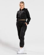 Clothing TEVEO College Zip Hoodie Black Women 2HL08D41 - Image 3