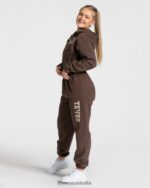 Clothing TEVEO College Zip Hoodie Dark brown Women 2HL08D42 - Image 3