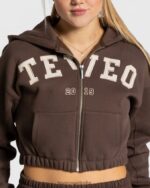 Clothing TEVEO College Zip Hoodie Dark brown Women 2HL08D42 - Image 4