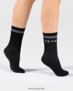 Clothing TEVEO Crew Socks (2pcs) Black Women 2HL08D274