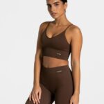 Clothing TEVEO Elegant Cross Top Dark Brown Women 2HL08D364