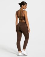 Clothing TEVEO Elegant Cross Top Dark Brown Women 2HL08D364 - Image 5