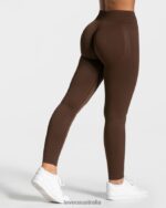 Clothing TEVEO Elegant Scrunch Leggings Dark brown Women 2HL08D153 - Image 2