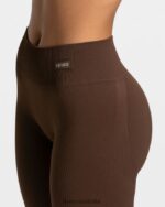 Clothing TEVEO Elegant Scrunch Leggings Dark brown Women 2HL08D153 - Image 4