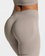 Clothing TEVEO Elegant Scrunch Leggings Stone Women 2HL08D155 - Image 4