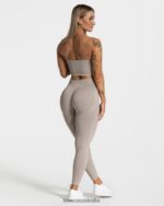 Clothing TEVEO Elegant Scrunch Leggings Stone Women 2HL08D155 - Image 5