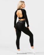 Clothing TEVEO Everyday Cut Out Longsleeve Black Women 2HL08D167 - Image 5