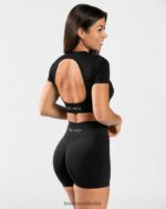 Clothing TEVEO Everyday Cut Out T-Shirt Black Women 2HL08D488 - Image 4