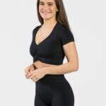 Clothing TEVEO Focus Crop Top Black Women 2HL08D459