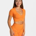 Clothing TEVEO Focus Crop Top Orange Women 2HL08D457
