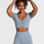 Clothing TEVEO Focus Crop Top Steel Blue Women 2HL08D460