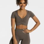 Clothing TEVEO Focus Crop Top Taupe Women 2HL08D461