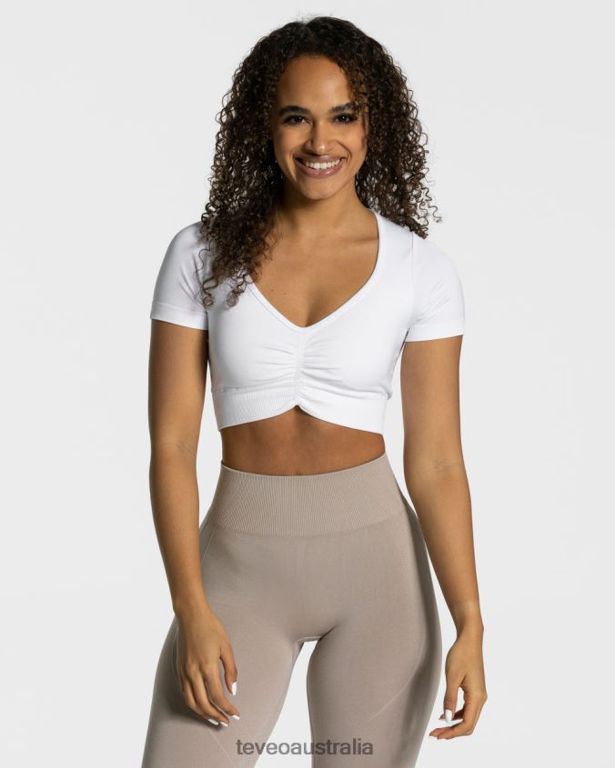 clothing_teveo_focus_crop_top_white_women_2hl08d462.jpg Clothing TEVEO Focus Crop Top White Women 2HL08D462 - Image 1