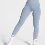 Clothing TEVEO Focus Scrunch Leggings Steel blue Women 2HL08D161