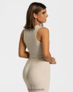 Clothing TEVEO Lounge Crop Top Beige Women 2HL08D451 - Image 2