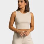 Clothing TEVEO Lounge Crop Top Beige Women 2HL08D451
