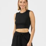 Clothing TEVEO Lounge Crop Top Black Women 2HL08D454