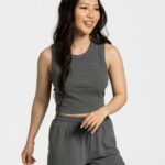 Clothing TEVEO Lounge Crop Top Dark gray Women 2HL08D452