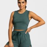 Clothing TEVEO Lounge Crop Top Dark green Women 2HL08D453