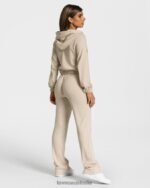 Clothing TEVEO Lounge Zip Hoodie Beige Women 2HL08D46 - Image 5