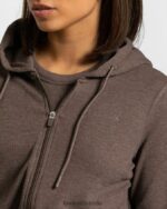 Clothing TEVEO Lounge Zip Hoodie Dark brown Women 2HL08D45 - Image 4