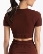 Clothing TEVEO Ribbed Crop Top Mahogany Women 2HL08D440 - Image 4