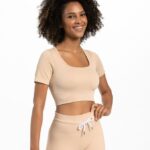 Clothing TEVEO Ribbed Crop Top Nude Women 2HL08D439