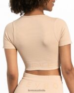 Clothing TEVEO Ribbed Crop Top Nude Women 2HL08D439 - Image 4