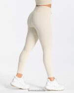 Clothing TEVEO Ribbed Leggings Ivory Women 2HL08D141 - Image 2