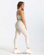 Clothing TEVEO Ribbed Leggings Ivory Women 2HL08D141 - Image 3