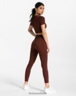 Clothing TEVEO Ribbed Leggings Mahogany Women 2HL08D142 - Image 3