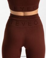 Clothing TEVEO Ribbed Leggings Mahogany Women 2HL08D142 - Image 4