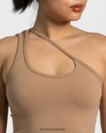 Clothing TEVEO Sassy One Shoulder Top Beige Women 2HL08D431 - Image 4