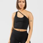 Clothing TEVEO Sassy One Shoulder Top Black Women 2HL08D433