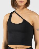Clothing TEVEO Sassy One Shoulder Top Black Women 2HL08D433 - Image 4